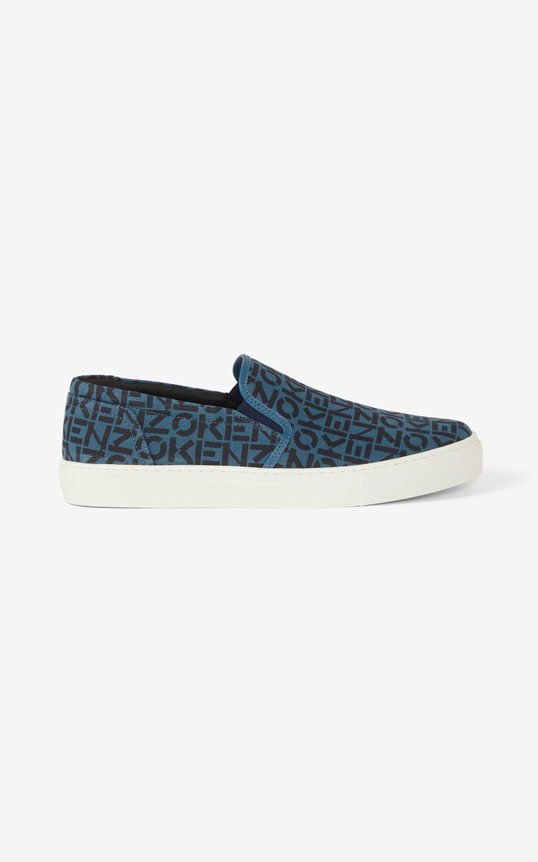 Kenzo K Skate Monogram laceless Sneakers Herre - MørkeBlå DK-838918